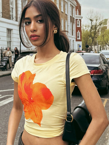 Katherine Floral Print Crop Top