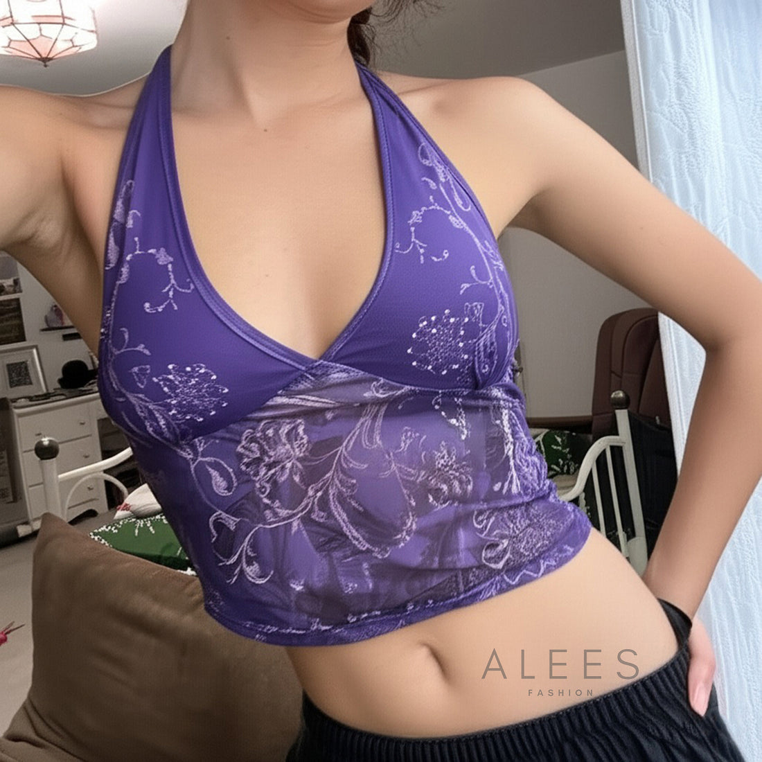 Keely Vintage Floral Halter Top