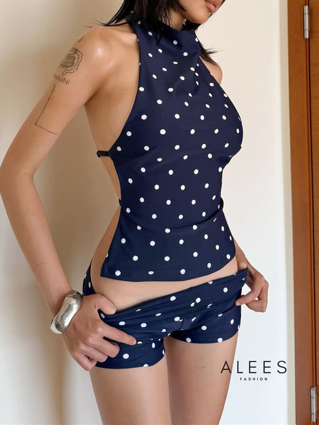 Lemon Polka Dot Short Set
