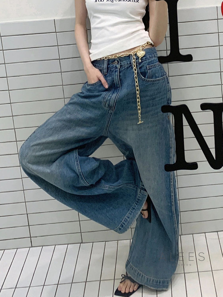 Rita Washed Wide-Leg Jeans