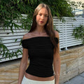 Tinslee Ruched Off-Shoulder Crop Top