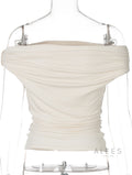 Tinslee Ruched Off-Shoulder Crop Top