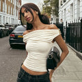 Tinslee Ruched Off-Shoulder Crop Top