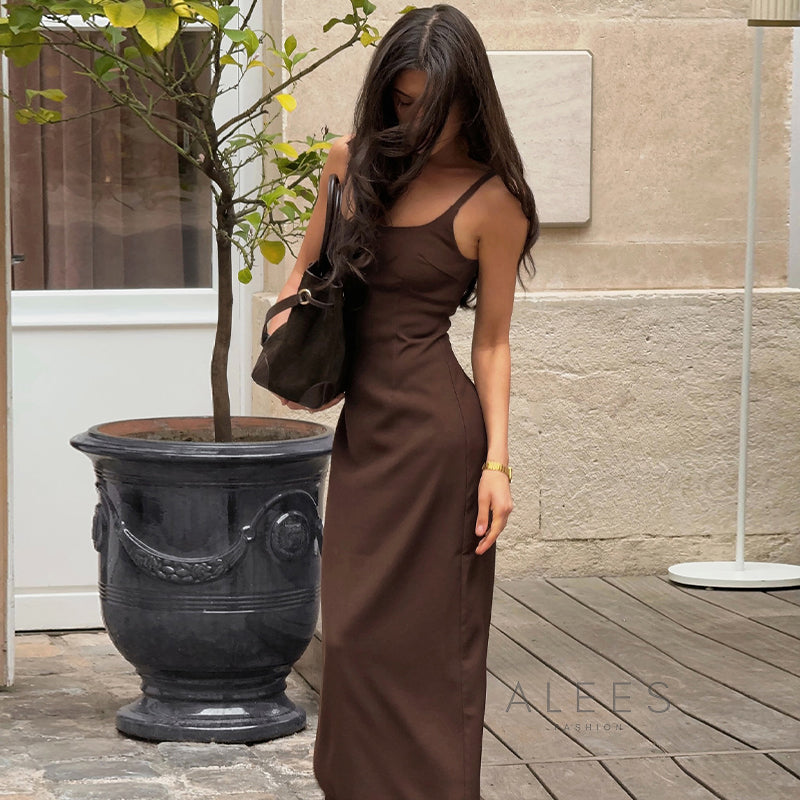 Yoana Backless Slit Maxi Dress