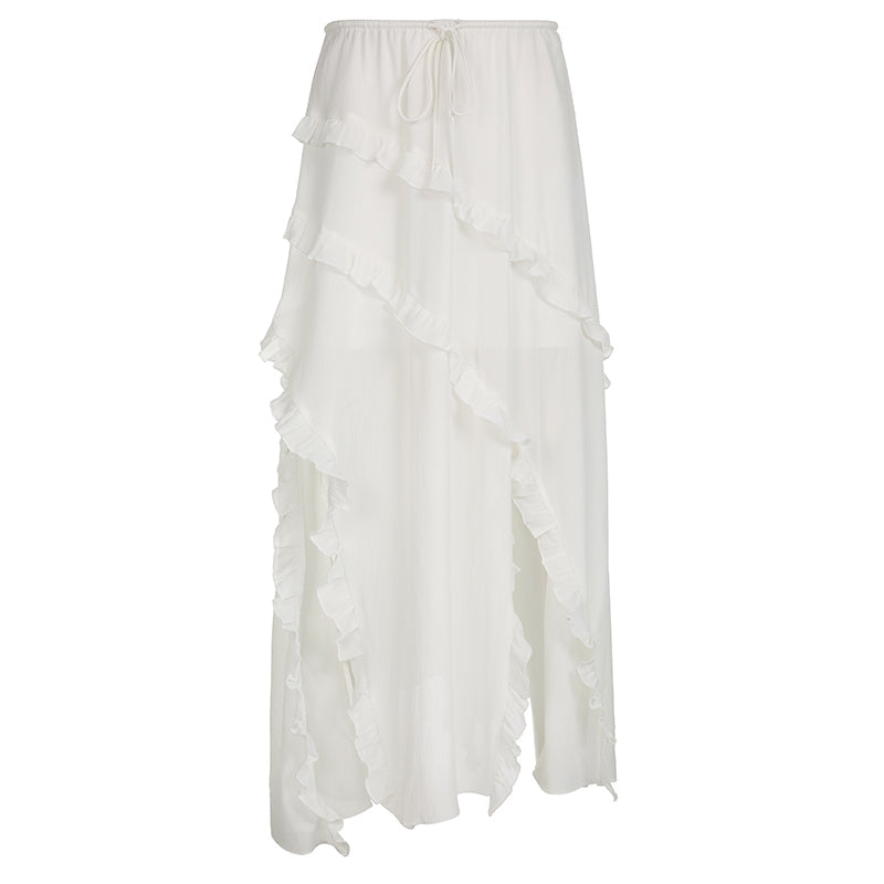 Fatma Ruffle Maxi Skirt Alees Fashion aleesfashion.com