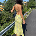 Jaya Floral Backless Midi Dress Alees Fashion aleesfashion.com