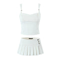 Kior Pleated Mini Skirt Set Alees Fashion aleesfashion.com