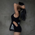 Noemy High Neck Cut Out Romper Alees Fashion aleesfashion.com